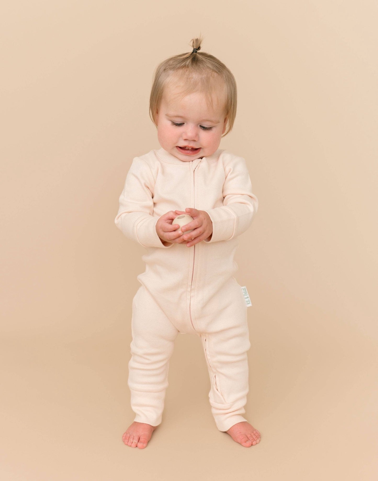 Rosy Peach Cotton Romper | Kit & Petal