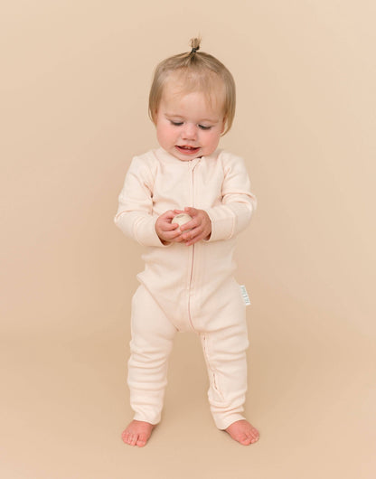 Rosy Peach Cotton Romper | Kit & Petal