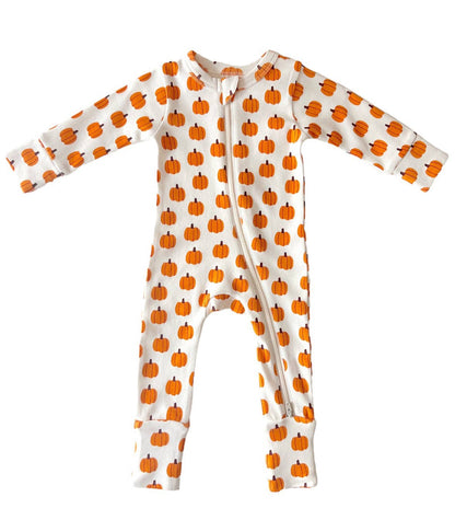 Pumpkin Organic Zip Romper | Siix Collection