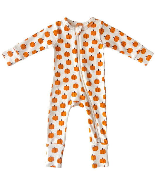 Pumpkin Organic Zip Romper | Siix Collection
