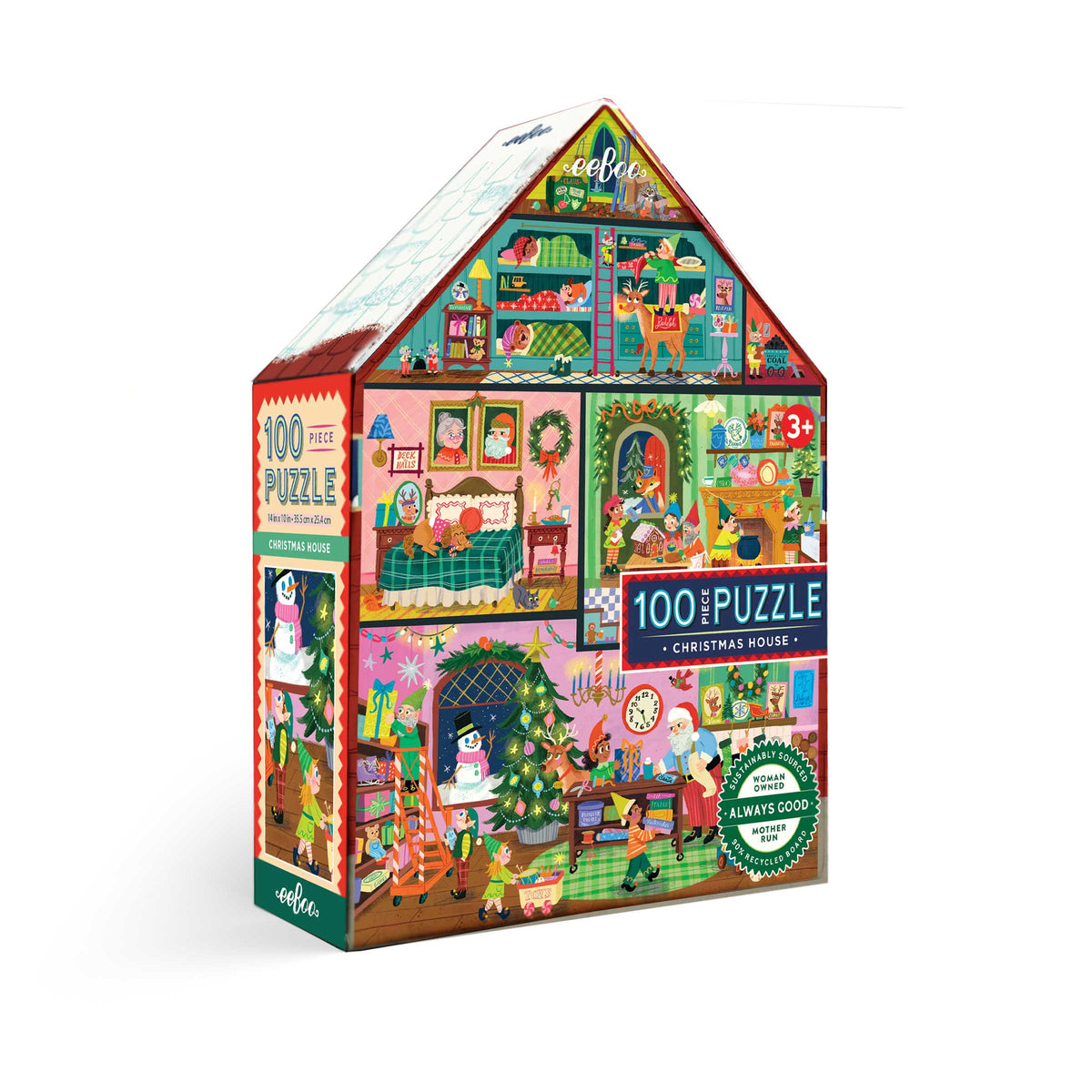 Christmas House Puzzle (100pc) | Eeboo