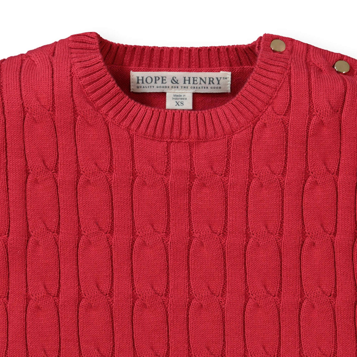 Red Cable Front Sweater | Hope & Henry