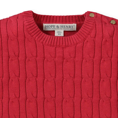 Red Cable Front Sweater | Hope & Henry