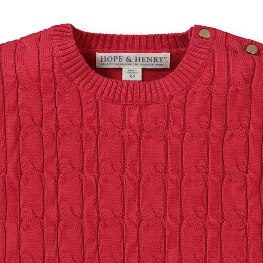 Red Cable Front Sweater | Hope & Henry