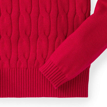 Red Cable Front Sweater | Hope & Henry