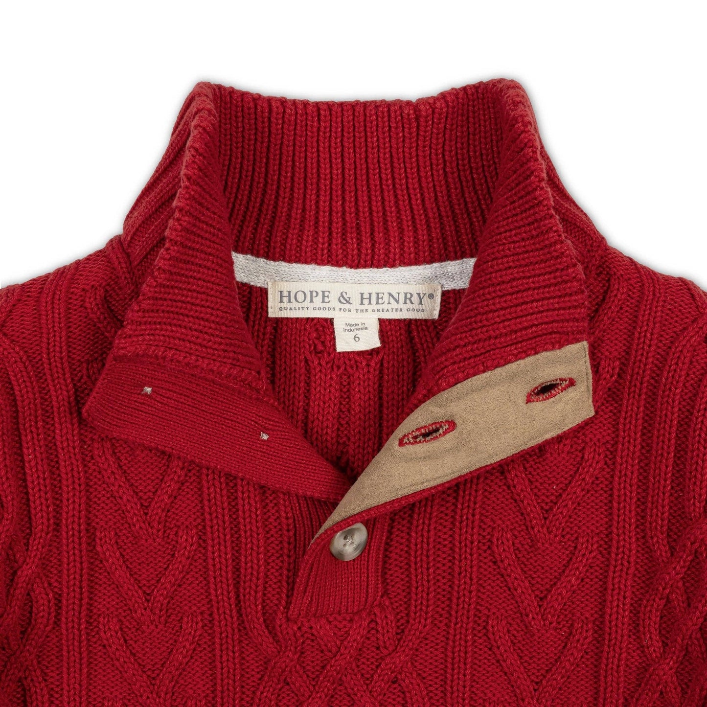 Organic Mock Neck Cable Sweater | Hope & Henry