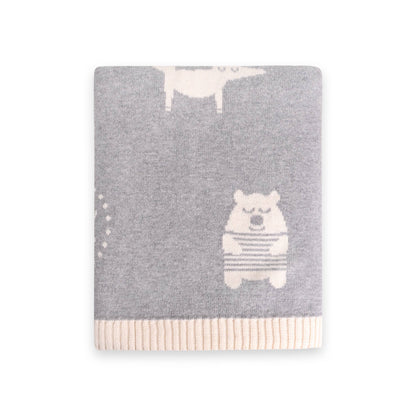 Into The Woods Knit Reversible Baby Blanket | Viverano Organics