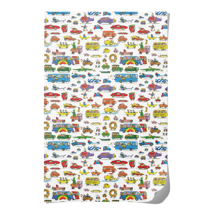 Richard Scarry Busytown Cars Wrapping Paper | Red Cap Cards