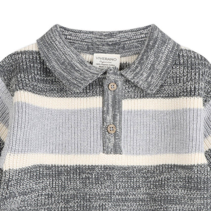 Rugby Stripe Polo Pullover & Pants Set | Viverano Organics