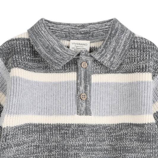 Rugby Stripe Polo Pullover & Pants Set | Viverano Organics