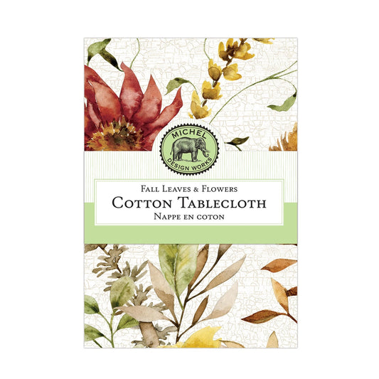 Fall Leaves & Flowers Tablecloth | Michel Design Works