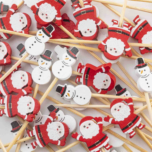 Snowman & Santa Decorative Picks - 4.5" | TableCraft