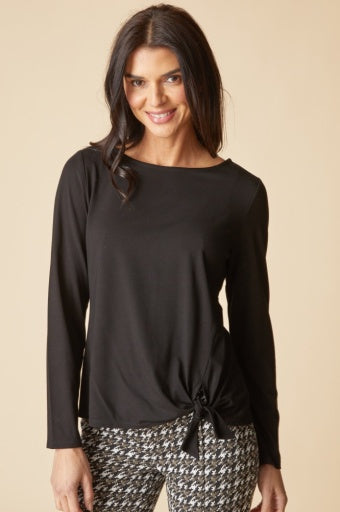 Core Travel Knit Solid Tie Front Top | Habitat Clothing