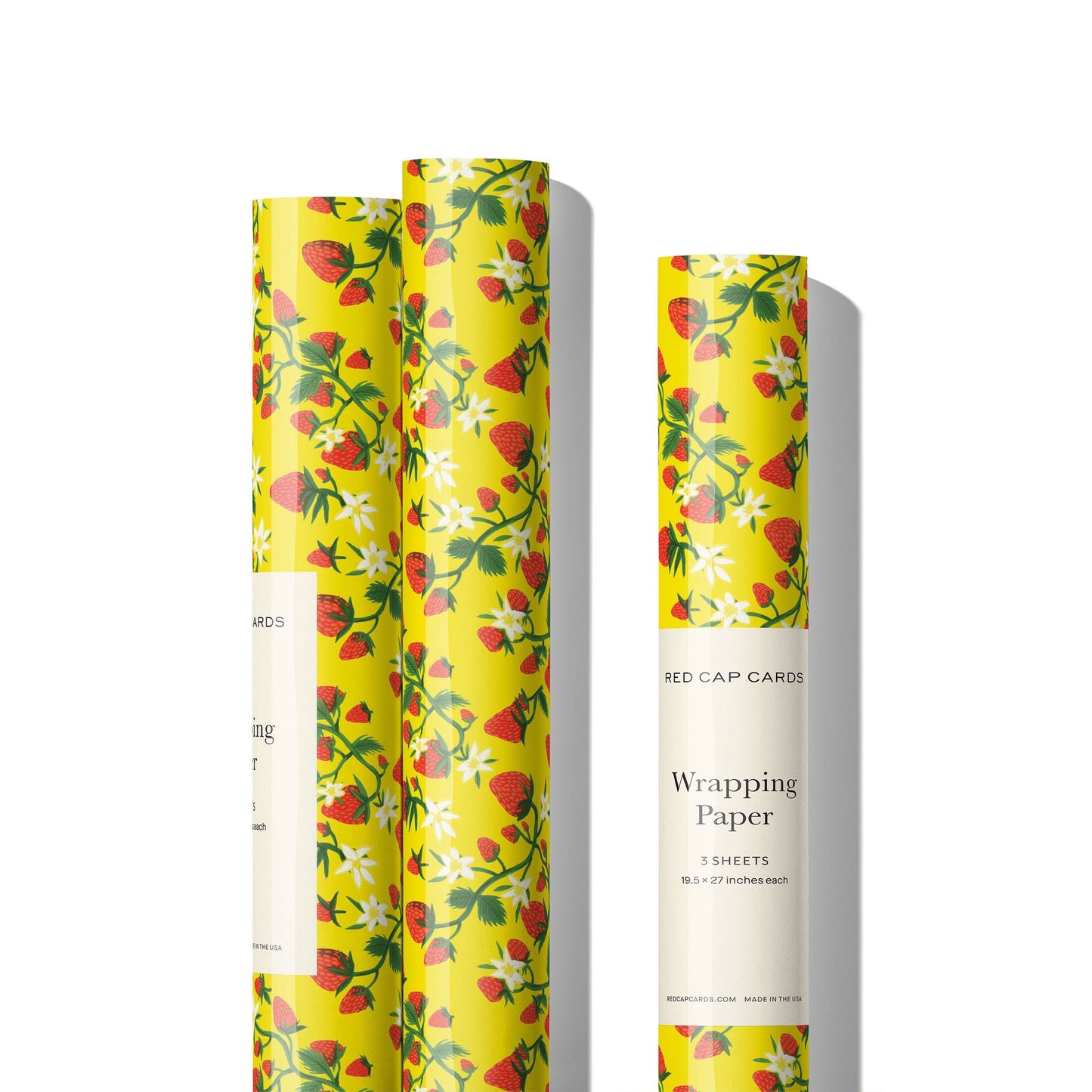 Strawberry Patch Wrapping Paper | Red Cap Cards