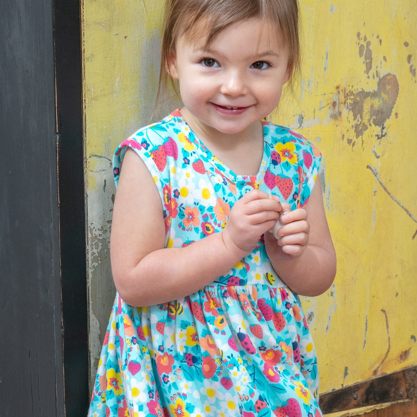 Organic Cotton Sleeveless Dress - Strawberry Fields | Piccalilly