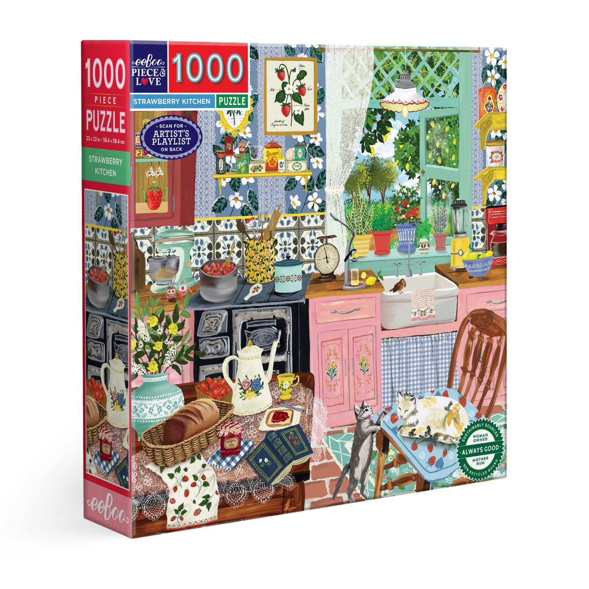 Strawberry Kitchen Puzzle (1000pc) | Eeboo