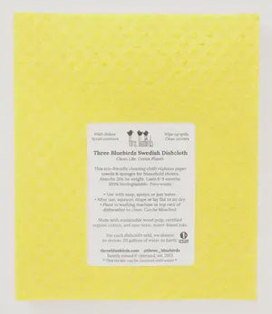 Flower Patch on Yellow Swedish Dishcloth | Three Bluebirds