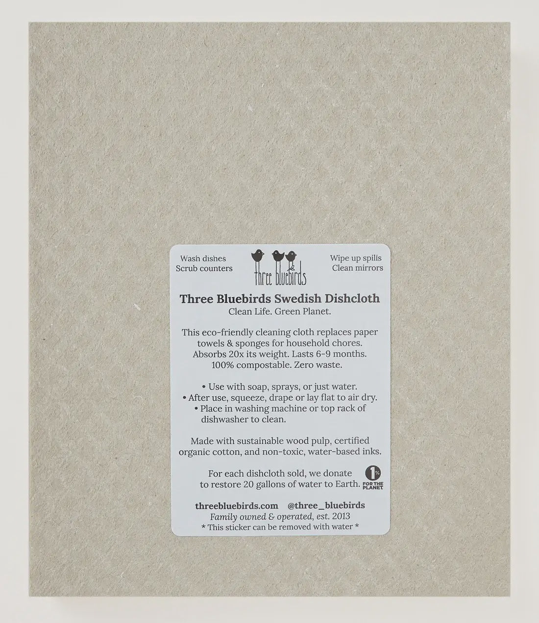 Playful Pup on Sand Swedish Dishcloth | Three Bluebirds