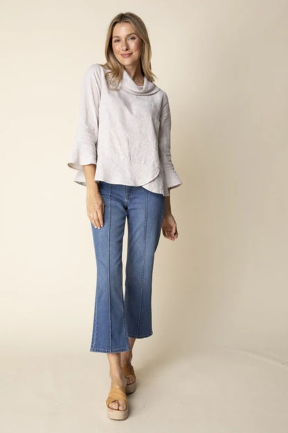 Topaz Linen Flounce Top | Habitat Clothing