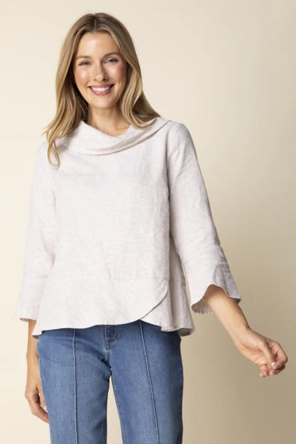 Topaz Linen Flounce Top | Habitat Clothing