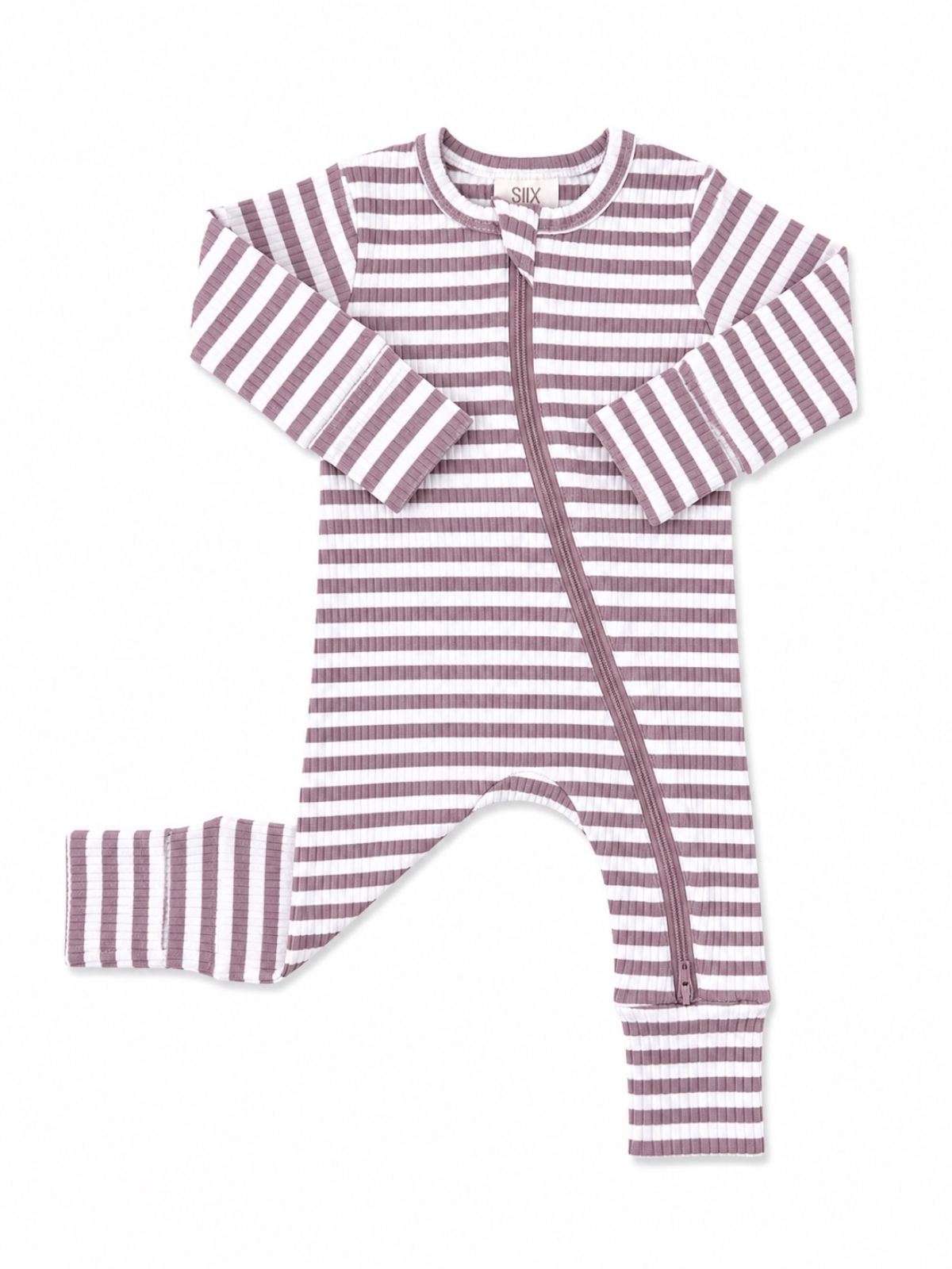 Violet Stripe 2-Way Zip Romper | Siix Collection