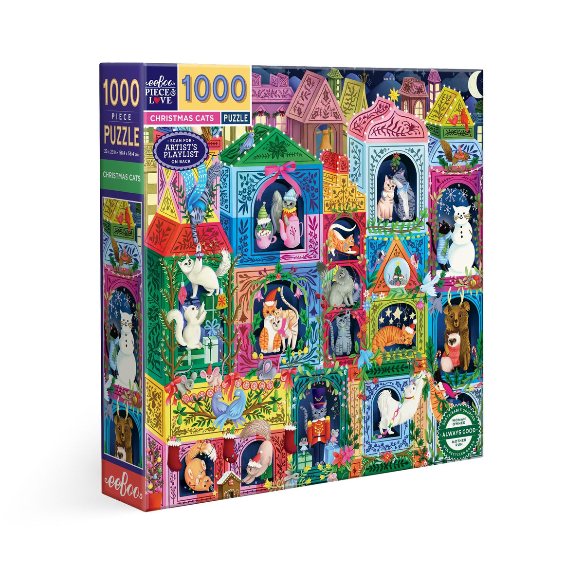 Christmas Cats Puzzle (1000pc) | Eeboo