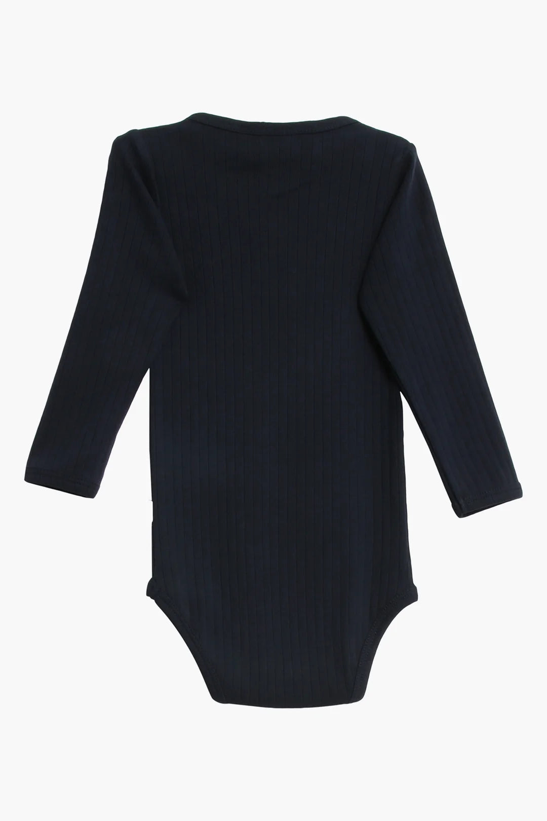 Navy Blue Long Sleeve Henley Bodysuit | Wheat