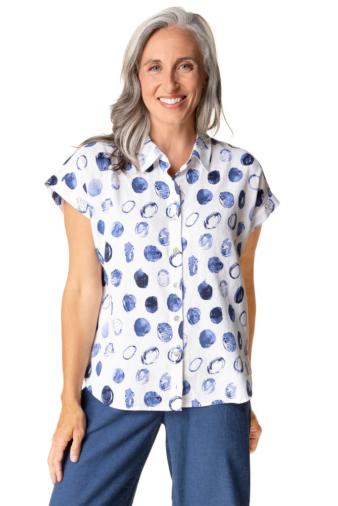 Linen Dot Everywhere Shirt | Habitat Clothing