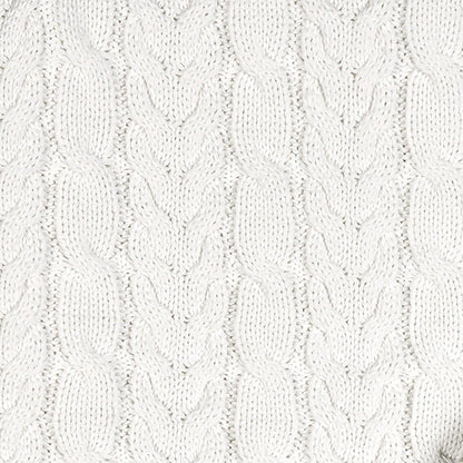 White Organic Cable Knit Blanket | Hope & Henry