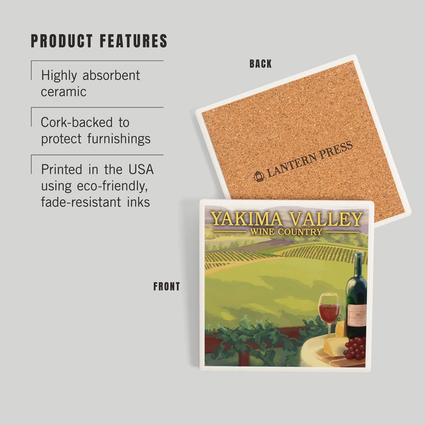 Yakima Valley Wine Country Coaster | Lantern Press