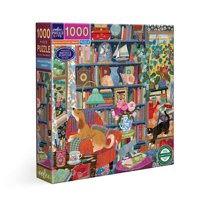 English Cottage Library Puzzle (1000pc) | Eeboo