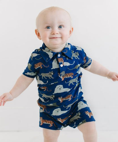 Polo Romper (Various Prints) | Kickee Pants