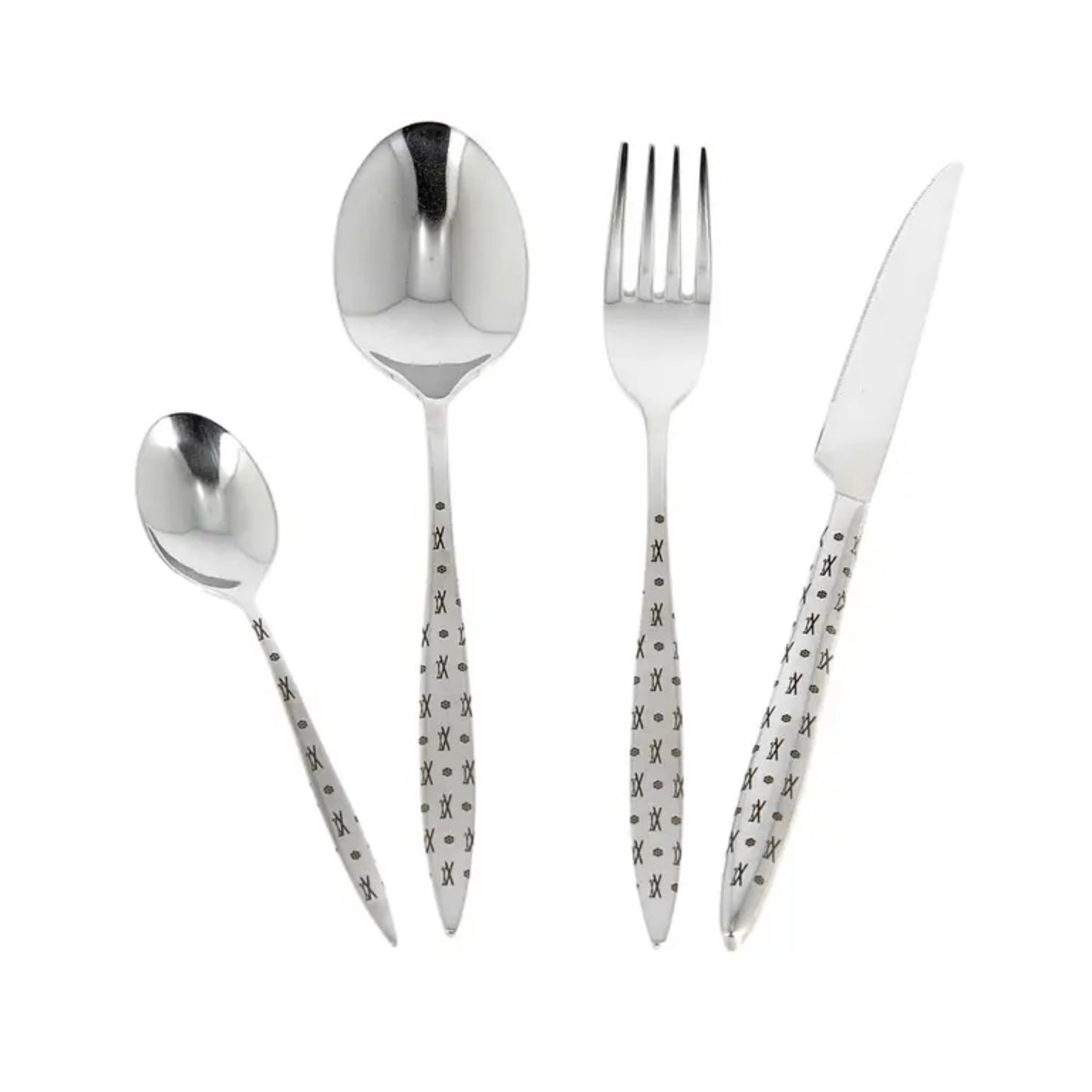 4 Person Engraved Silverware Set | Créations Léonie’s France