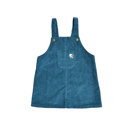 Teal Corduroy Pinafore Dress  | Eli & Nev