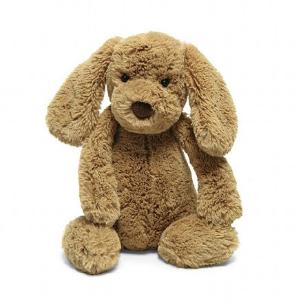 jellycat bashful toffee puppy small medium large huge best children's soft toys animals safe for babies popular plushies softest cuddle high quality comfort item suitable from birth london u.k. Baby shower gift pregnancy Sweet brown dog golden retriever shop local support small business 