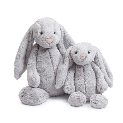 jellycat bashful Grey bunny small medium large huge best children's soft toys animals safe for babies popular plushies softest cuddle high quality comfort item suitable from birth london u.k. Baby shower gift pregnancy gray rabbit shop local support small business 