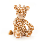 Jellycat bashful giraffe small medium large huge best children’s soft toys animals safe for babies popular plushies softest cuddle high quality comfort item suitable from birth London uk baby shower birthday gift pregnancy sweet zoo giraffe pattern shop local support small business 